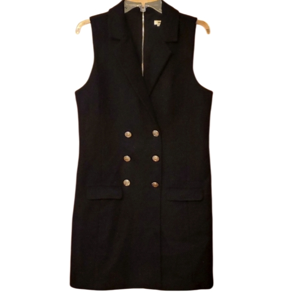 Jason Wu Black Boucle Tweed Blazer Vest‎ Dress  Size Large
